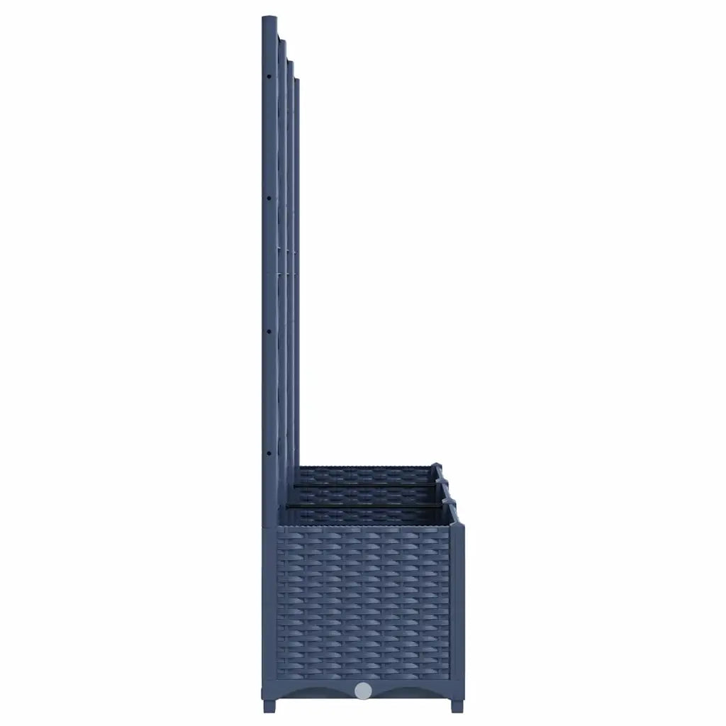 Fioriera | Cassetta per fiori | Vaso da Giardino con Graticcio Grigio Blu 120x40x136 cm PP