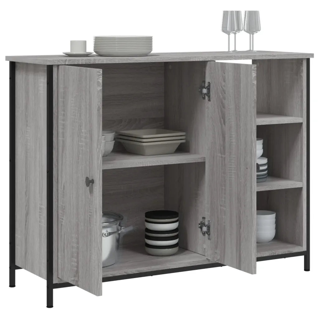 Credenza Grigio Sonoma 100x33x75 cm in Legno Multistrato 835552