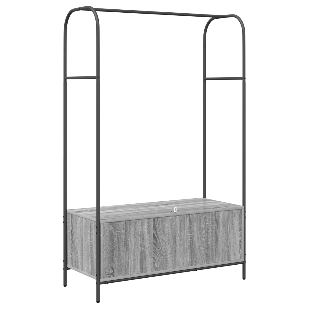 Appendiabiti con ripiani Grigio Sonoma 100x44x160 cm