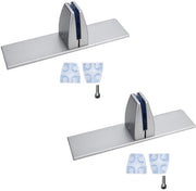 Clip di divisione per scrivania 2 pezzi - Lame in lega di alluminio - Separatore con viti - Attacco per scrivania - Antiscivolo - Dimensioni 200mm x 50mm x 67mm