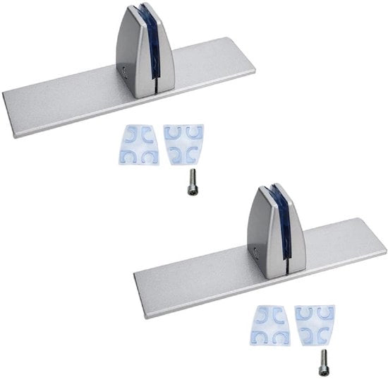 Clip di divisione per scrivania 2 pezzi - Lame in lega di alluminio - Separatore con viti - Attacco per scrivania - Antiscivolo - Dimensioni 200mm x 50mm x 67mm