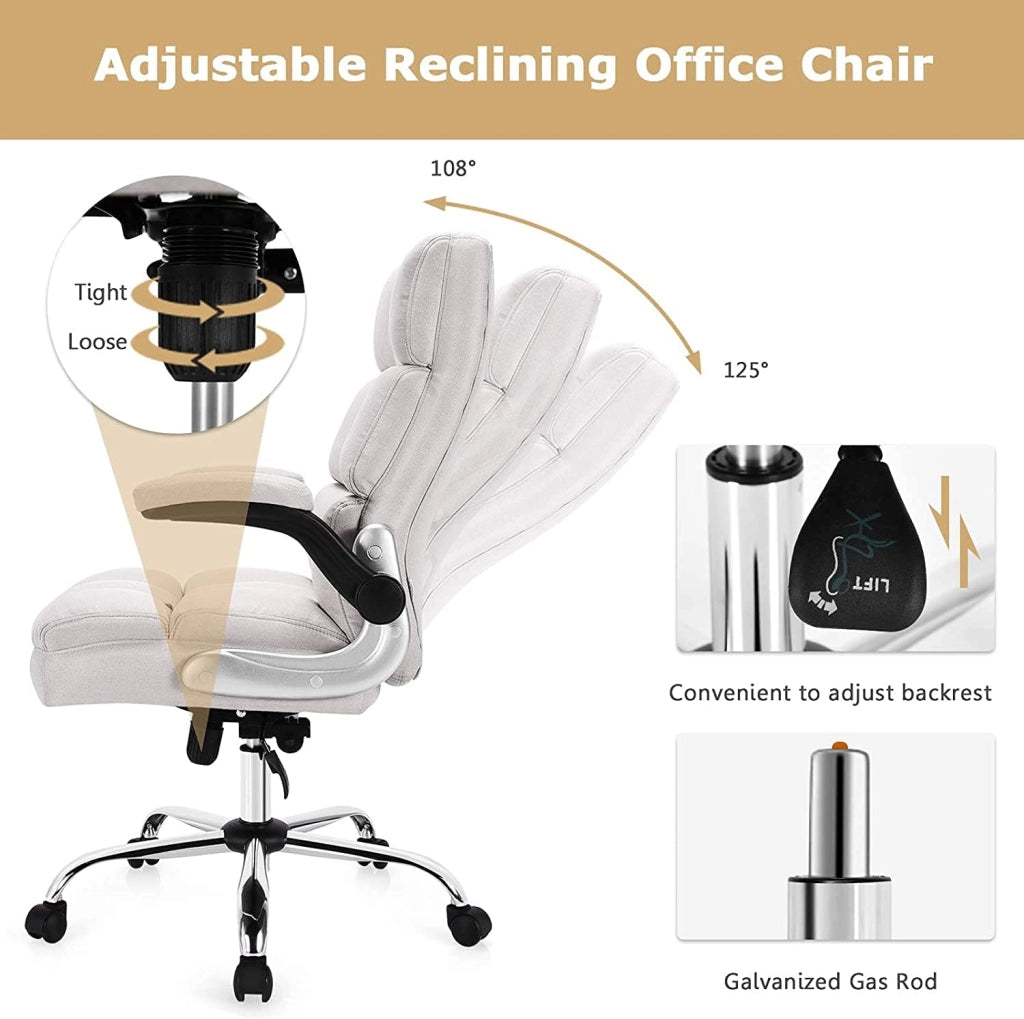 Sedia da ufficio per casa, beige