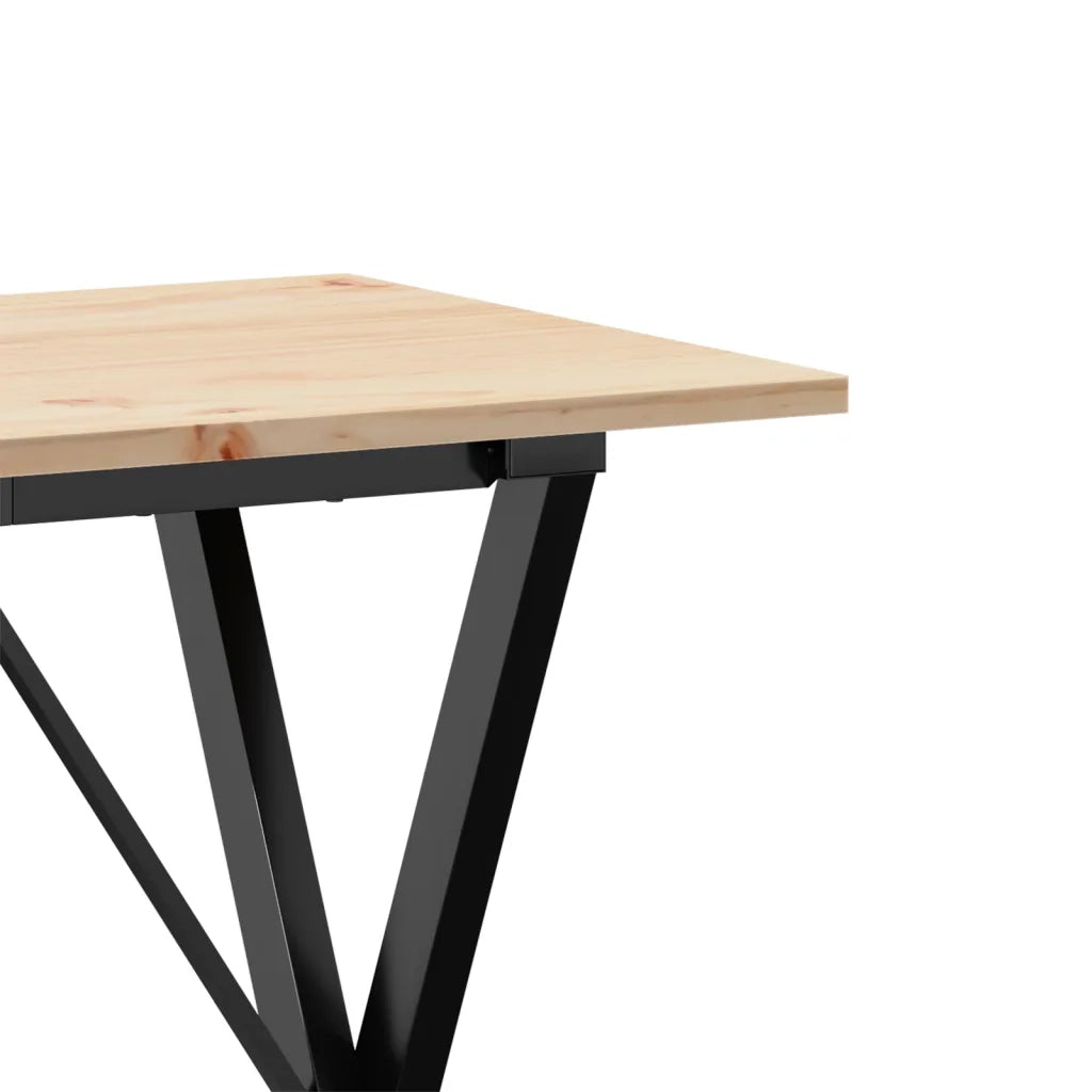 Tavolo da Pranzo | Tavolo da cucina Telaio a X 80x50x75 cm Legno Pino e Acciaio