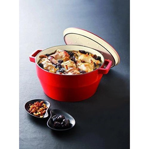 Pyrex SC5AC24 Slow Cook Casseruola in Ghisa Smaltata Rotonda con Coperchio 4 L Induzione forno fino a 280°C colore Rosso
