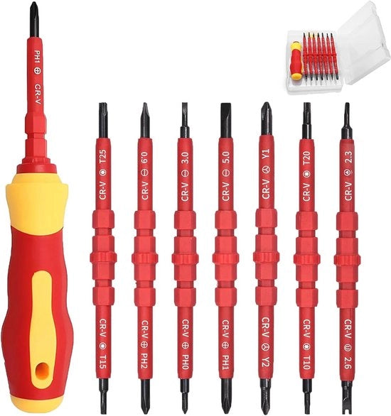 Set di 7 in 1 per la rimozione delle viti isolanti - Kit di utensili multifunzionali con impugnatura morbida e viti da cambiare