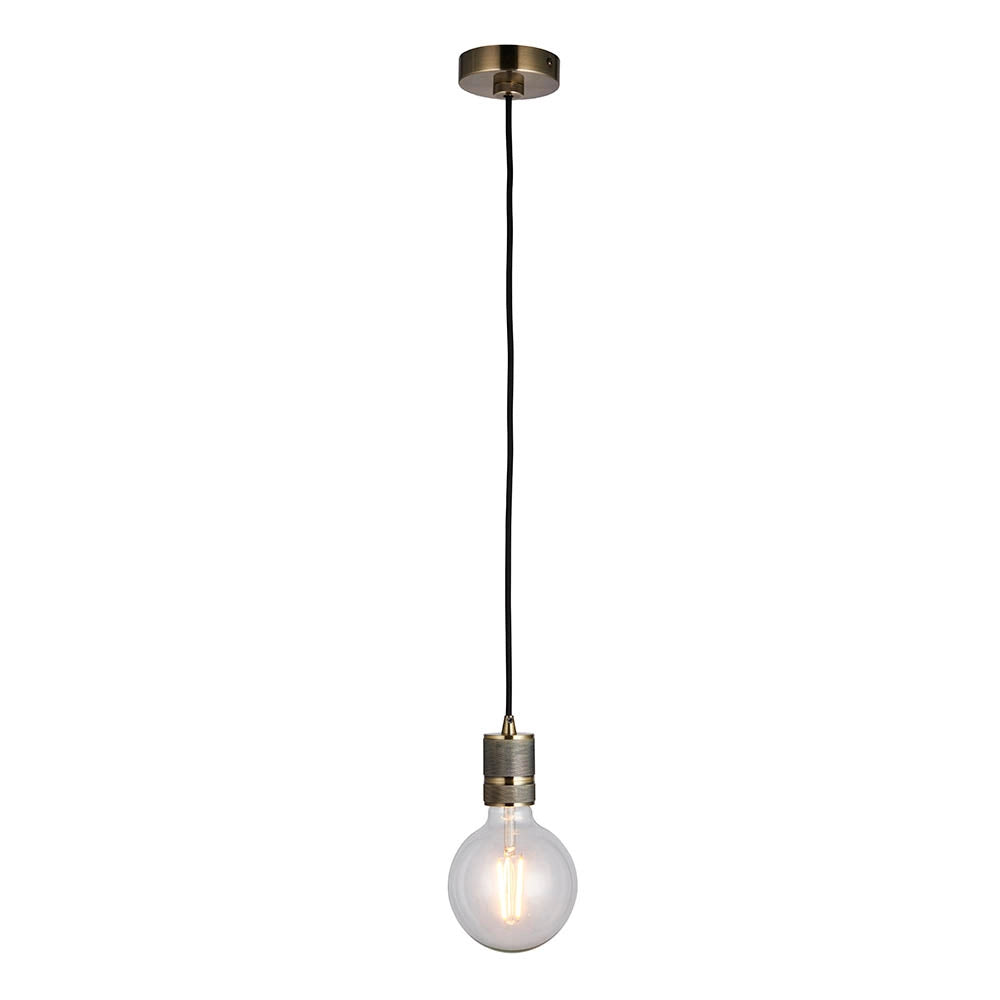 Lampada a sospensione loft ottone anticato E27 Endon