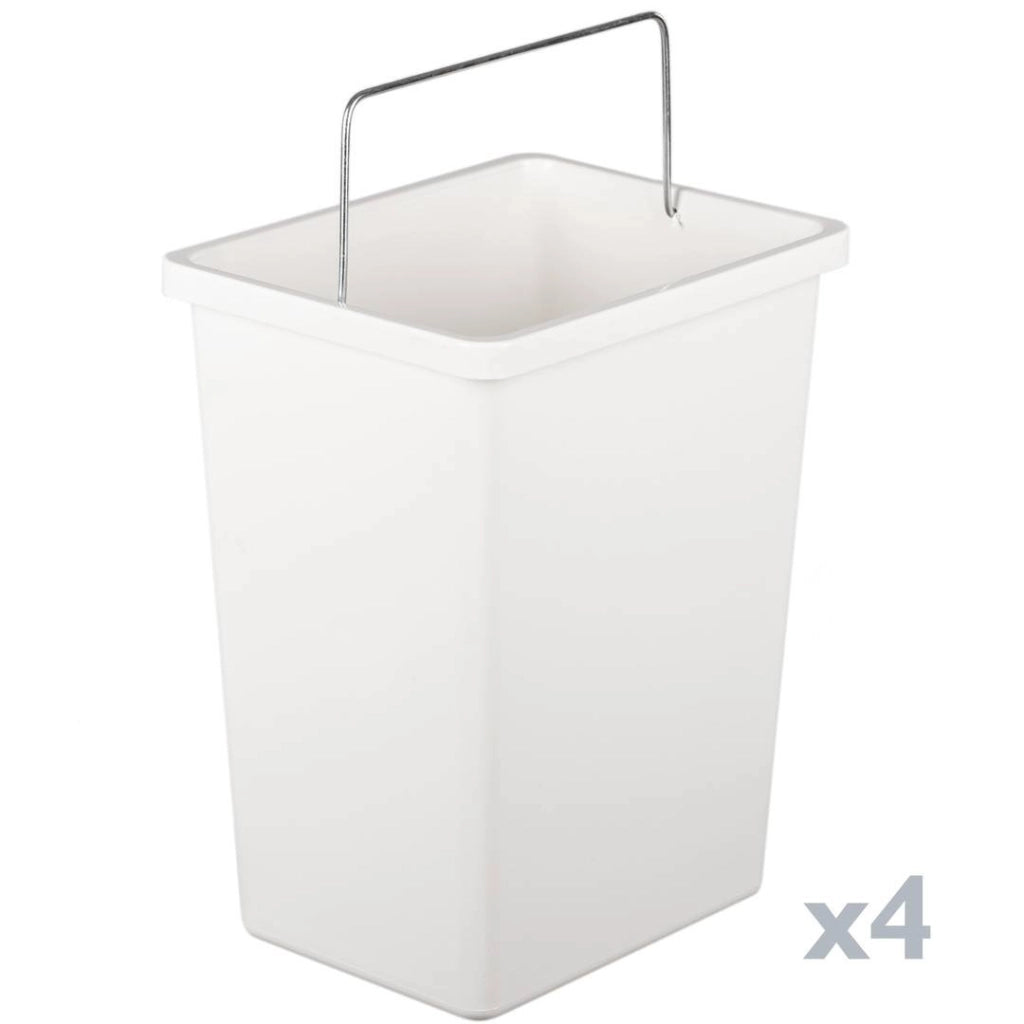 Contenitore per Rifiuti Anukhatun, Pattumiera Capacità 72 (18 per Secchio), 60x25x93h cm Bianco