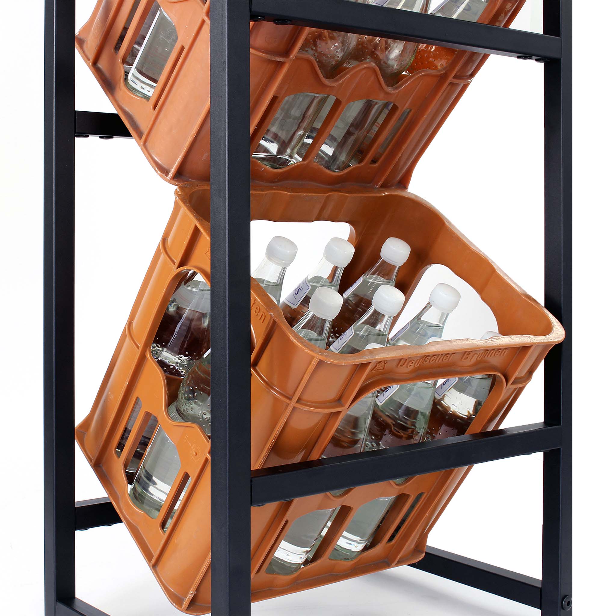 Toboli Scaffale in acciaio a ripiani per 6 casse di bevande, porta casse d'acqua 91x31x116cm, 20 kg/piano