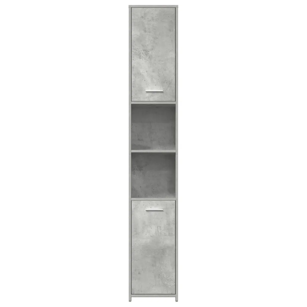 Elegante mobiletto contenitore per il bagno 30 x 30 x 183,5 cm legno composito grigio cemento 02_0047717