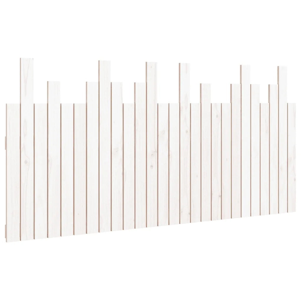 Testiera da Parete-Testiera a Muro-Testata Decorativa Bianca 166x3x80 cm in Legno Massello di Pino