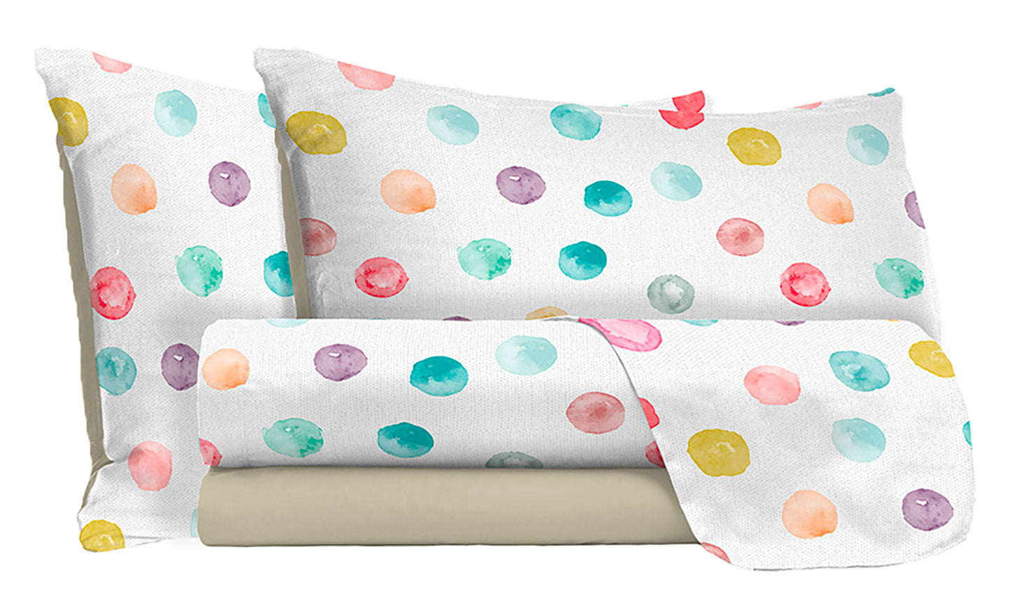 Set Lenzuola 1 Piazza e Mezzo Sopra Sotto e Federe in Microfibra Baloon