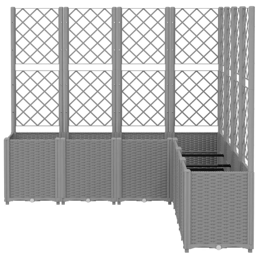 Fioriera Giardino con Traliccio Grigio Chiaro 160x160x140 cm PP 367882