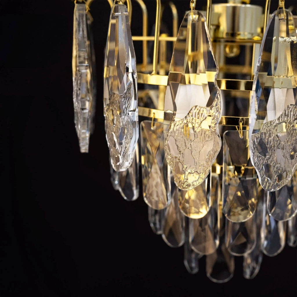 Lampada A Sospensione In Cristallo Swe080-cp 50cm Gold