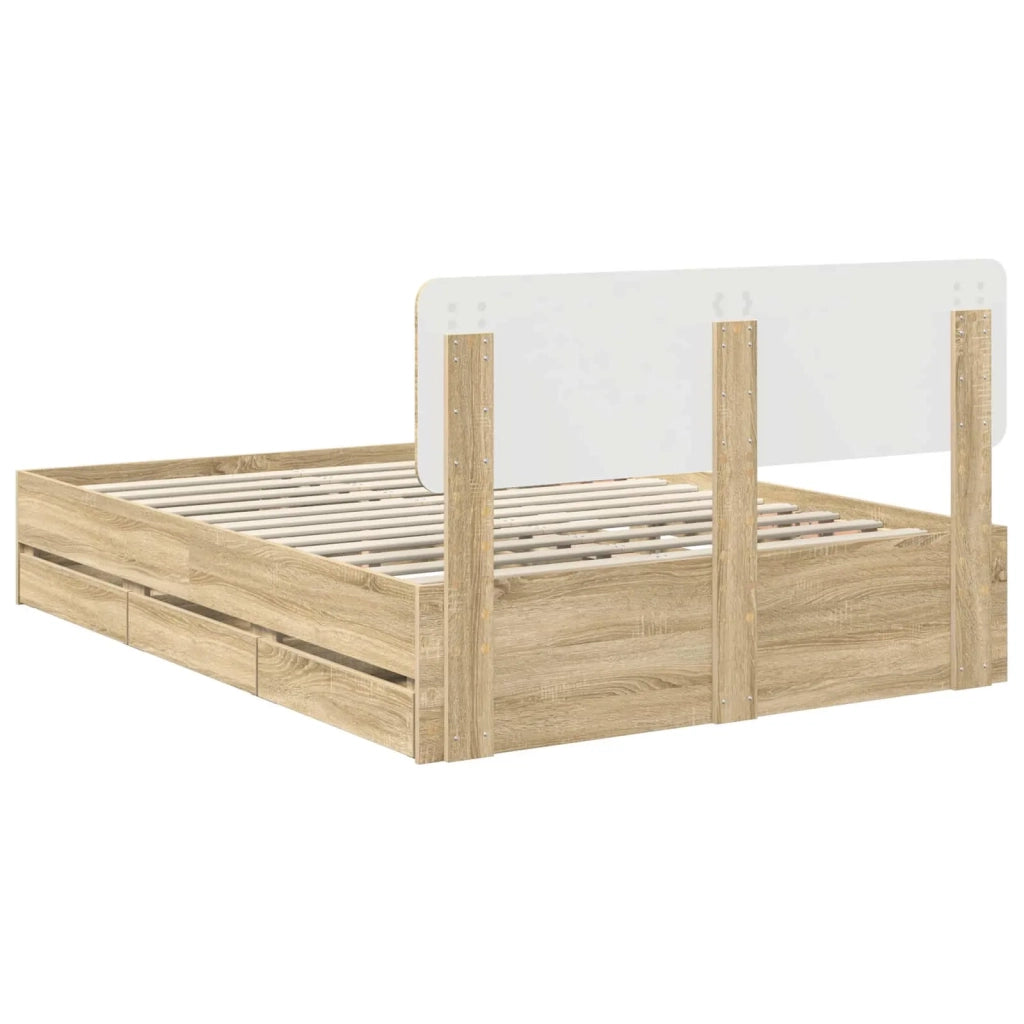 Struttura del letto con cassetto Rovere Sonoma 160 x 200 cm 3412166