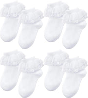 Calze a Compressione per Bambini - 4 Paia - Tela di Cotone Sovraccosto - Adatti per Bambini di 4-8 Anni - Buona Permeabilità Aerea - Sensazione di Comodità durante il Portamento - Calze per Balletto