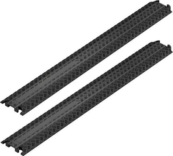 Drempel per cavo - 1 canale - 2 Pack - 100x13x2cm - Proteggi i tuoi cavi (di carica) - Guscio per cavo adatto all'esterno - Protezione per cavi - Matrice per cavi