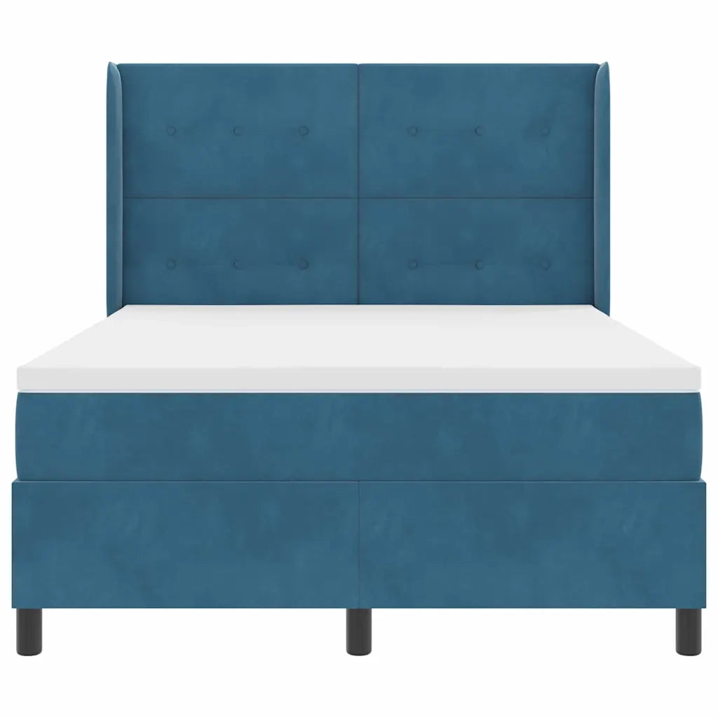 Letto a molle con strisce LED Blu 140 x 200 cm Velluto 3343872