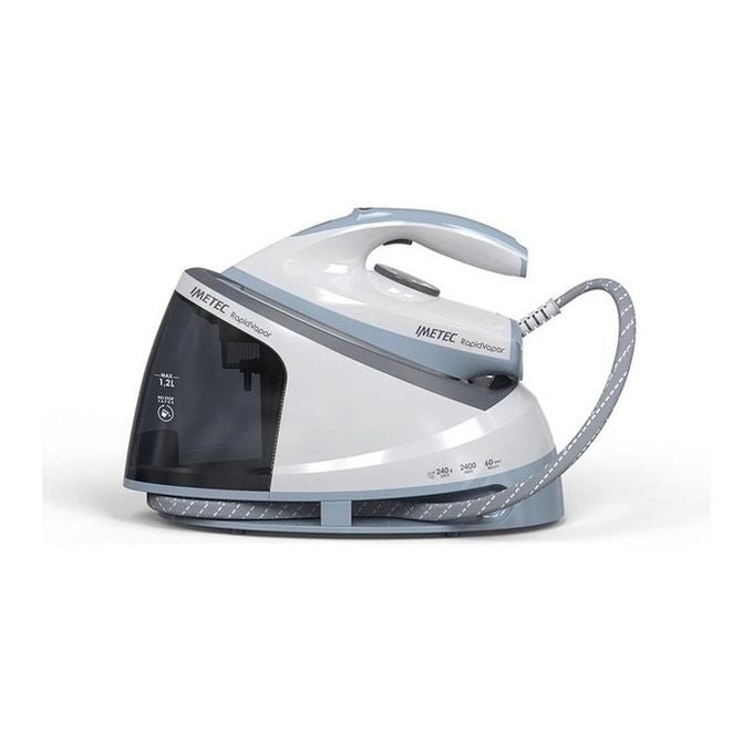 Imetec Rapidvapor Ferro da Stiro Generatore di Vapore, Piastra Fluid Ceramic a Rapido Riscaldamento, Leggero, Sistema di Pulizia Calc Clean, Colpo Vapore 240 g, 2400 W, 5 Bar Pump