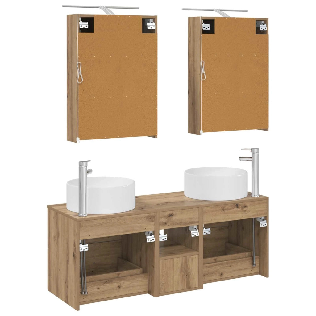 Set di mobili per il bagno 5 pcs Rovere Artigianale 3407078