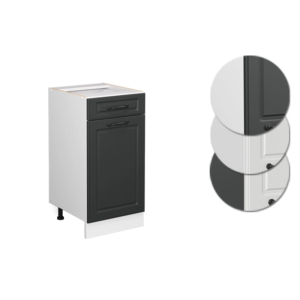 Vicco Mobiletto base per cucina Antracite casa di campagna 40 cm , PL Rovere