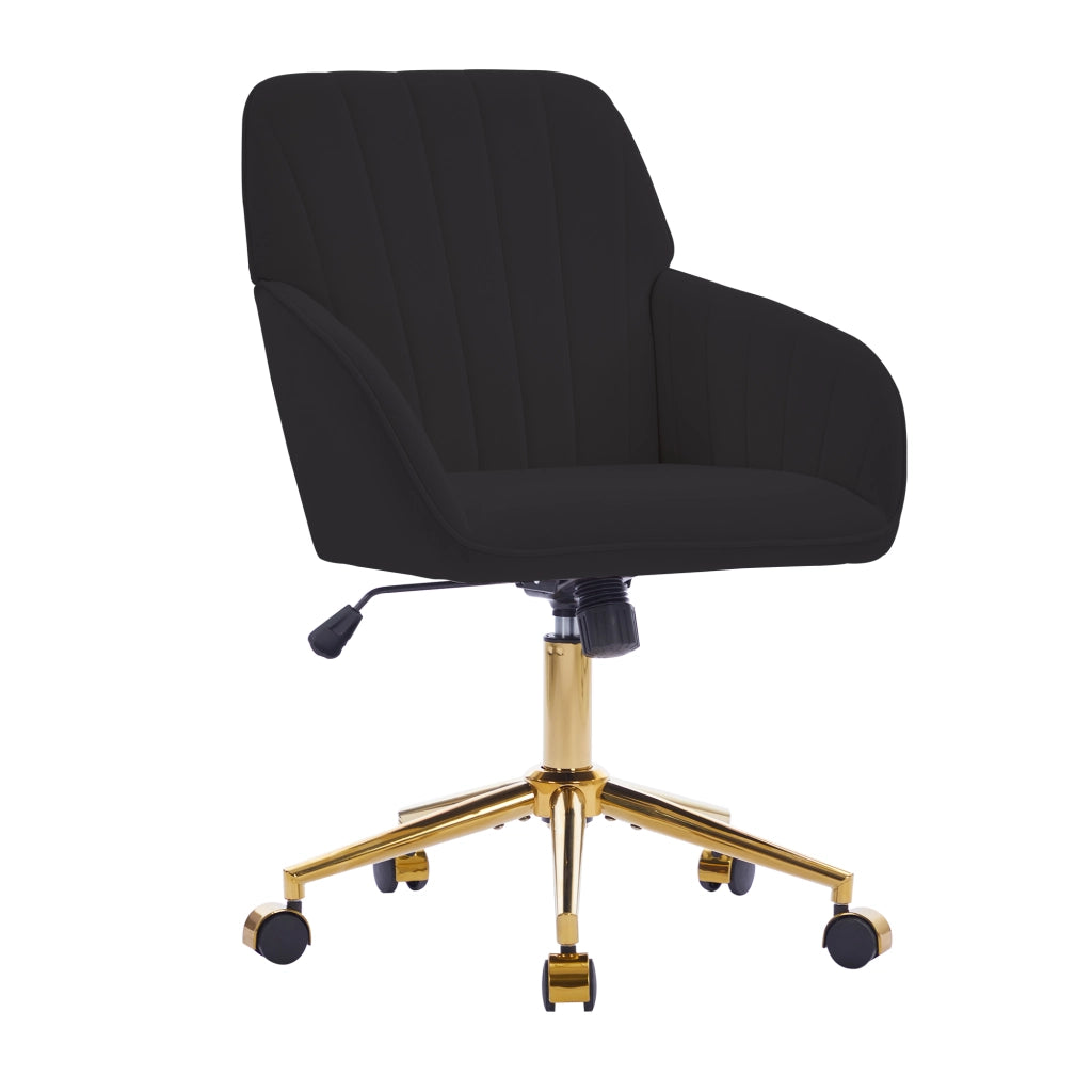 SEDIA girevole regolabile 50-59 cm in velluto nero