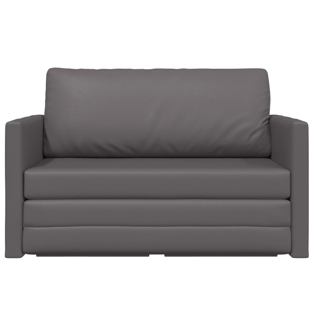 Divano Letto da Pavimento 2 in 1 Grigio 124x71x78 cm Pelle Sintetica