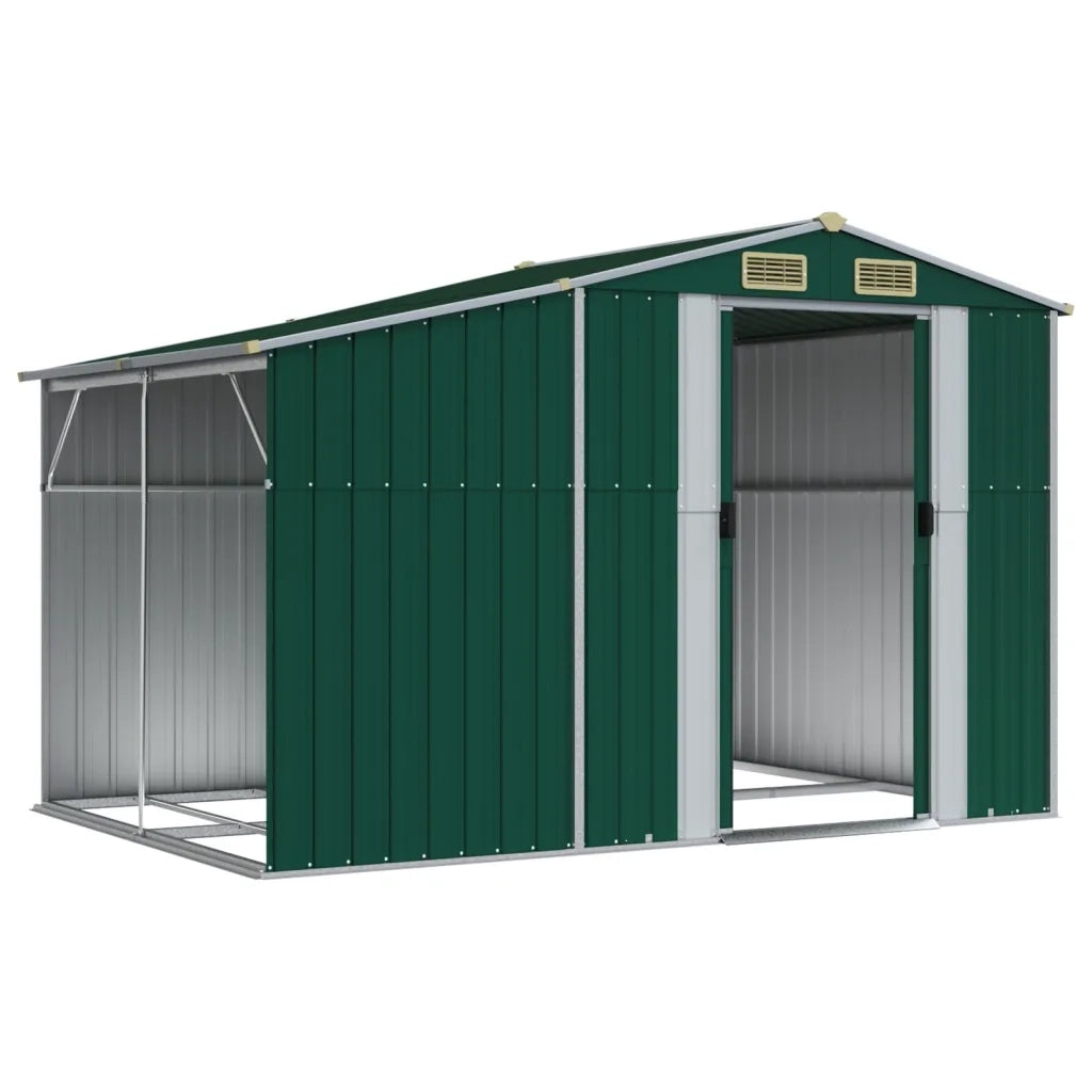 Capanno da Giardino Verde 277x192,5x179 cm in Acciaio Zincatocod mxl 80295