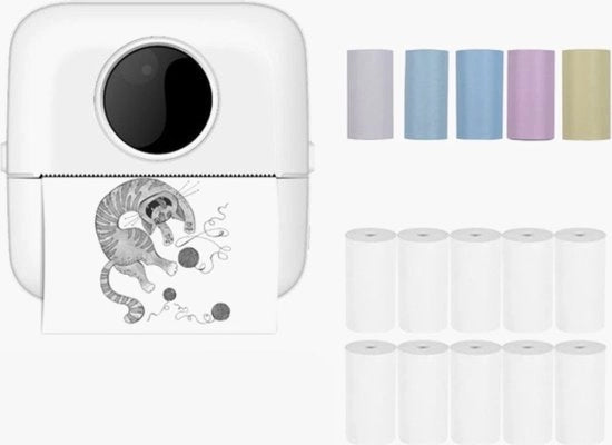 Stampante fotografico portatile - Stampante per smartphone per bambini e adulti - Stampante fotografico regalo - Viaggio - Bianco - Senza fili