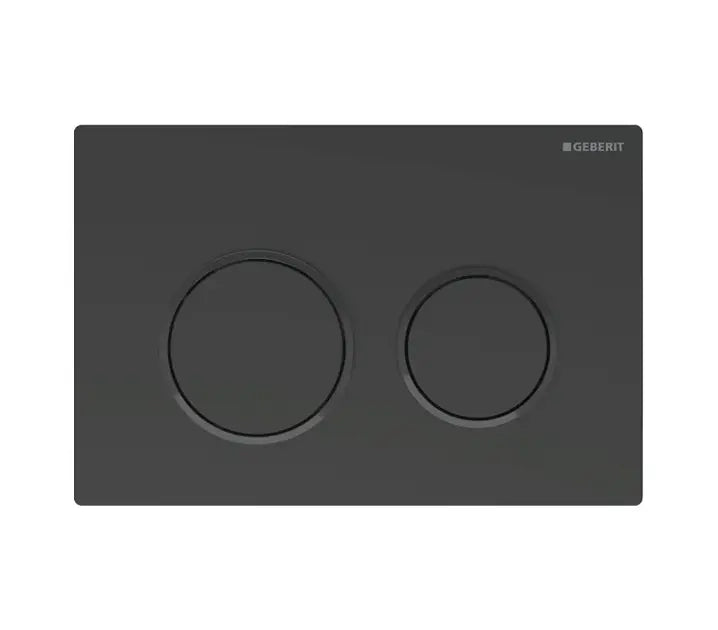 PLACCA DI COMANDO 2 TASTI OMEGA 20- Nero opa. Anelli Nero luc.- GEBERIT- pezzi 1