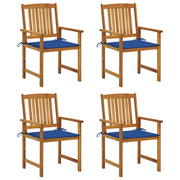Sedie da Giardino con Cuscini 4 pz in Massello di Acacia cod mxl 25526