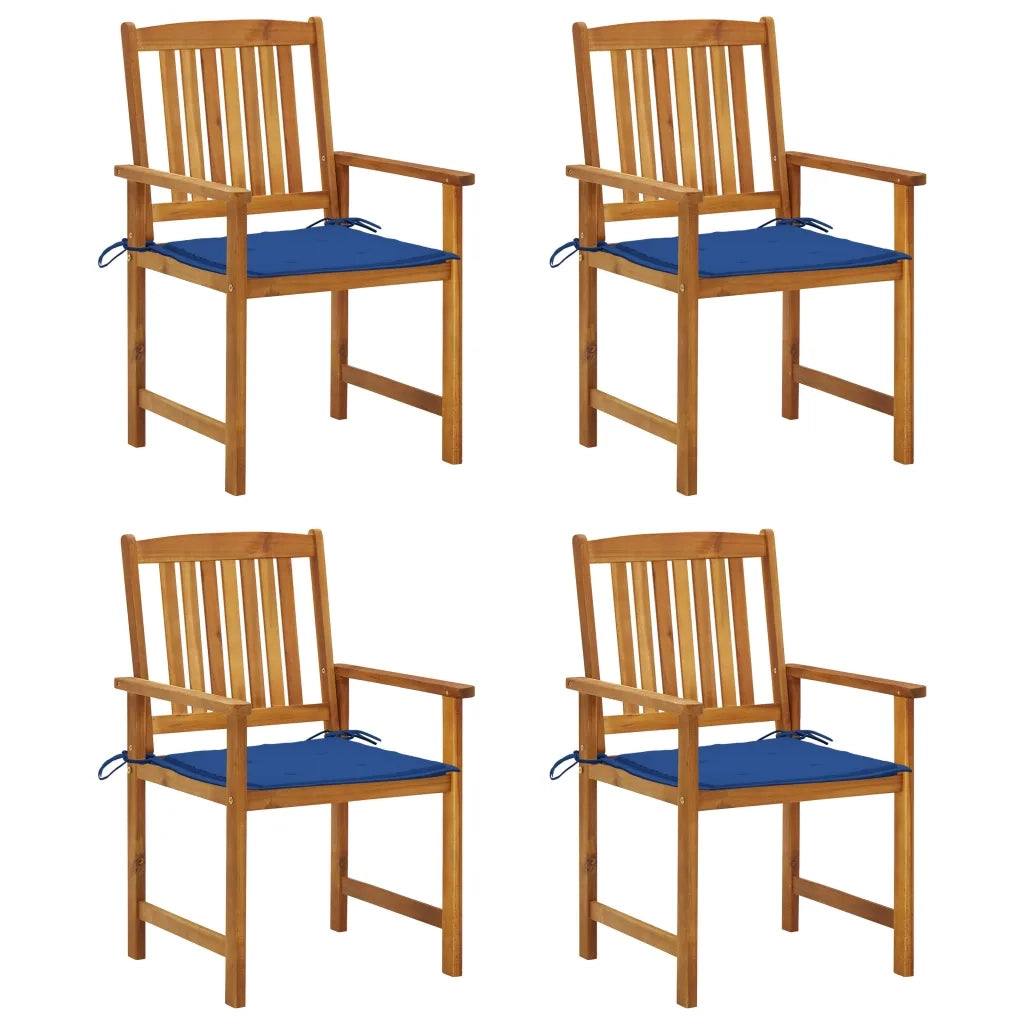 Sedie da Giardino con Cuscini 4 pz in Massello di Acacia cod mxl 25526