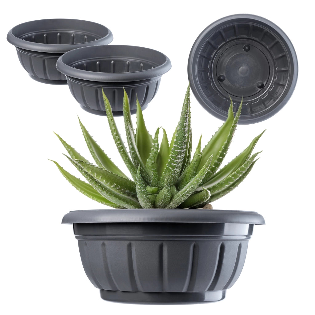 KADAX Coprivaso per fiori, ciotola, cimitero, tomba, fiori, plastica, cimitero, 34 cm, 2 pezzi