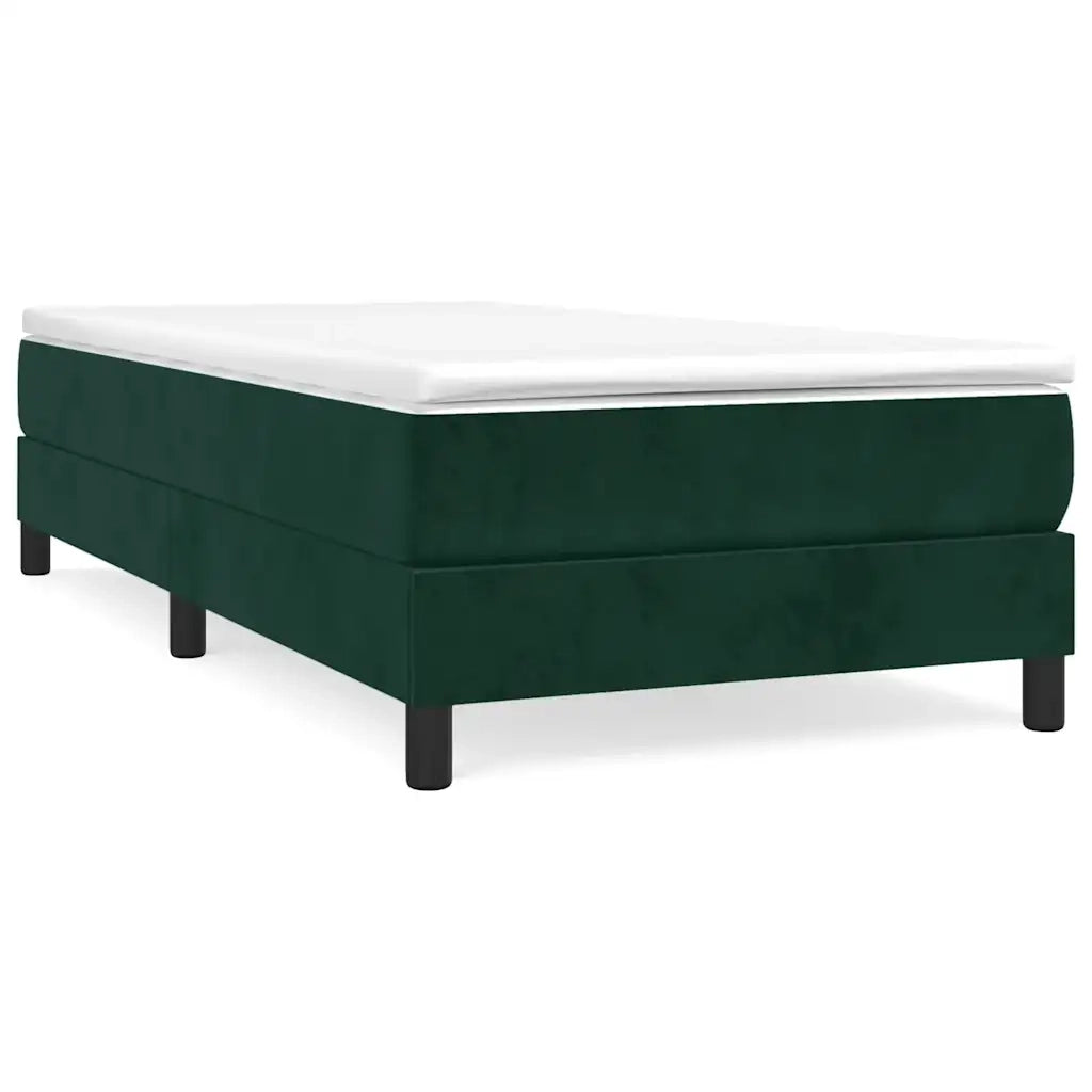 Giroletto a Molle con Materasso-Struttura Letto Verde Scuro 90x200 cm Velluto 700658
