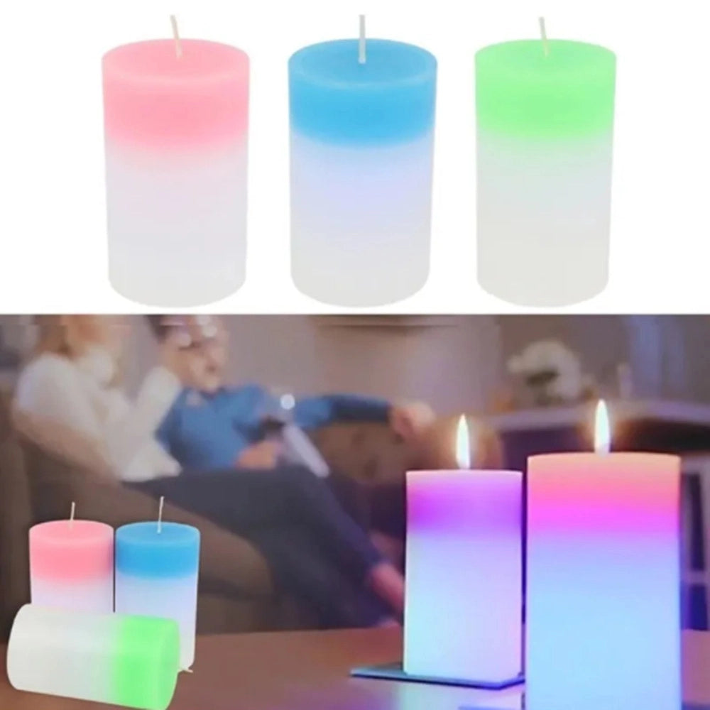 Trade Shop - Candela Di Cera Magica Si Illumina Quando Accesa Con Fiamma Reale Luce Continua 6 Colori -