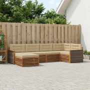 Set di divani da esterno 6 pz Naturale e Beige 3383561