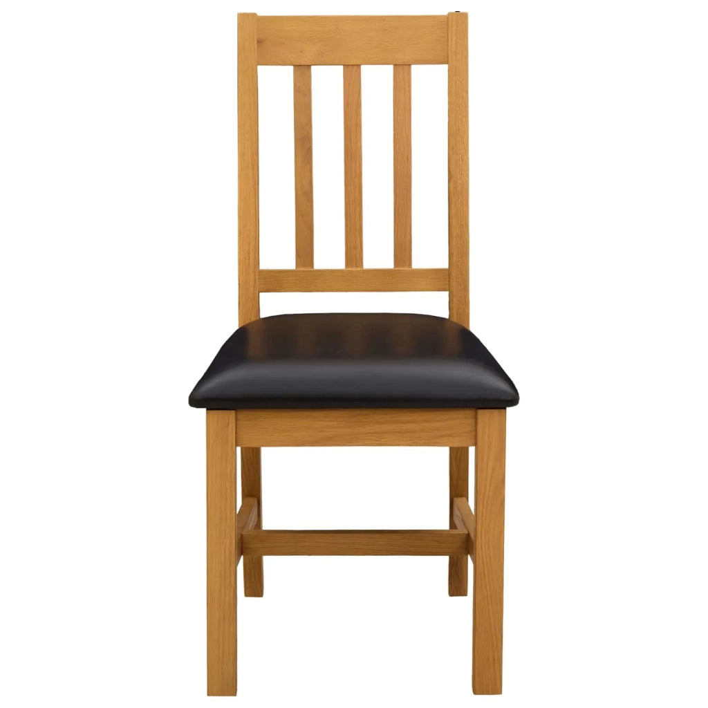 Sedia da pranzo VENLO 2 pcs Legno di Quercia Massello Nero 42039154