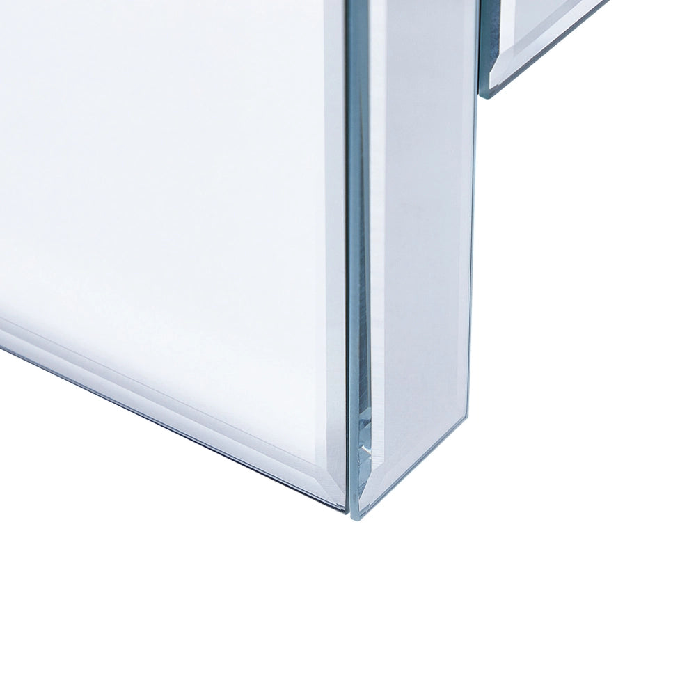 Cassettiera Comodino 3 Cassetti Vetro Specchiato Argento 60 x 30 x 30 cm Glam