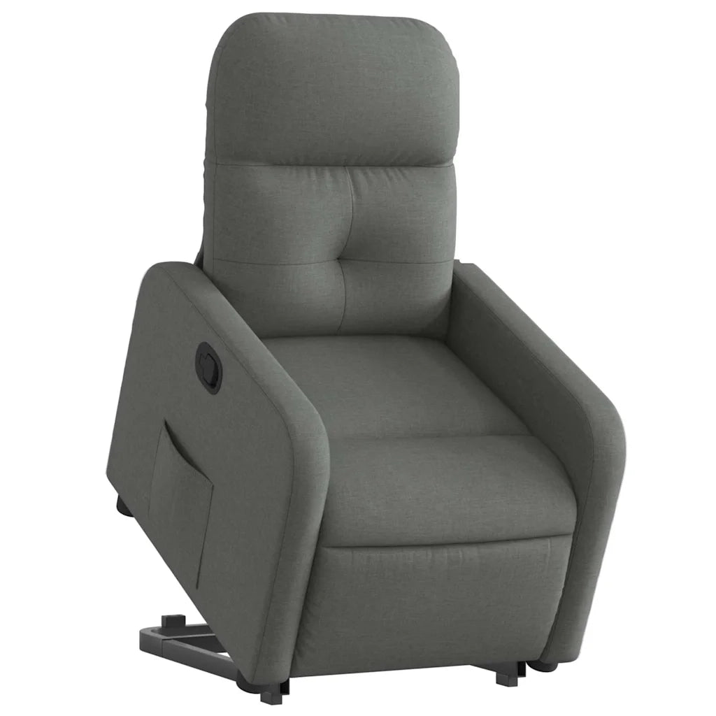 Divano Sedia-Poltrona Alzapersona Reclinabile Grigio Scuro in Tessuto 681710