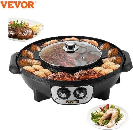 Grill elettrico multifunzione 2 in 1 - 2200 W - Nero