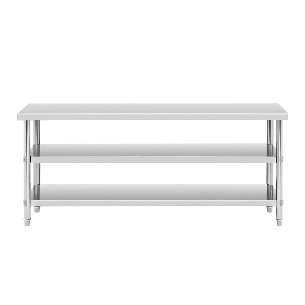 Tavolo da lavoro in acciaio inox Tavolo da lavoro in acciaio inox tavolo da lavoro cucina 200 x 60 x 5 cm 231 kg 2 ripiani 14_0007314
