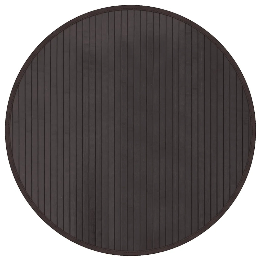 Tappeto Rotondo Marrone Scuro 60 cm in BambÃ¹
