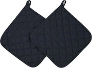Set di 2 asciugamani per panni - nero - cotone - 24x24 cm