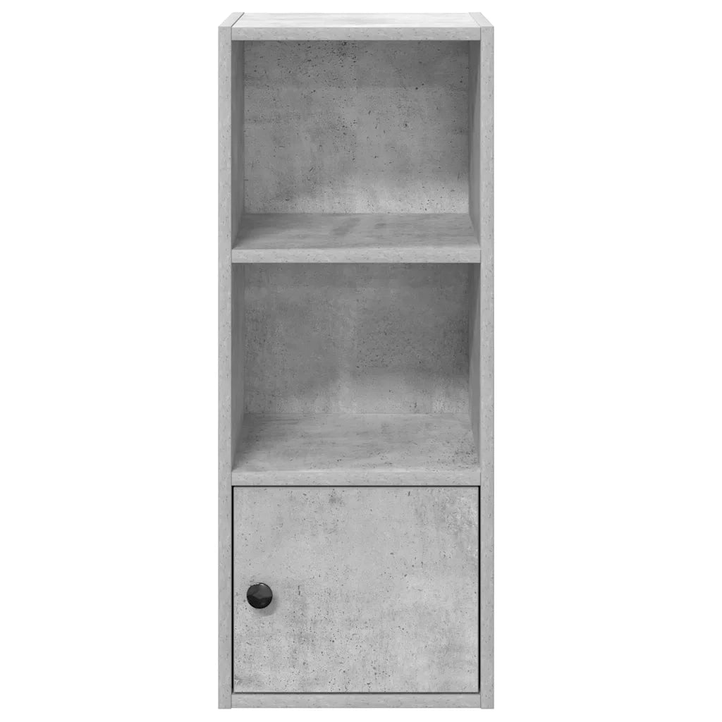 Libreria-Scaffale per Libri-Mobile di Stoccaggio Grigio Cemento 31x24x77 cm in Legno Multistrato