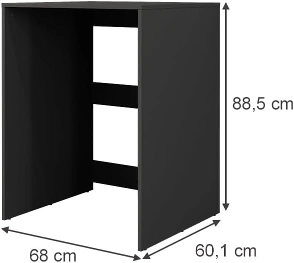 Mobiletto per lavatrice Irma, Antracite, 68 x 88.5 cm, per la conservazione di detersivi e accessori da bagno