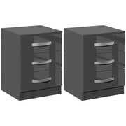 SET 2 COMODINI MODERNI CON 3 CASSETTI IN TRUCIOLATO 40X36X56 CM GRIGIO
