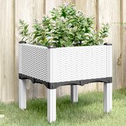 Fioriera da Giardino con Gambe Bianco 40x40x42 cm in PP 367889