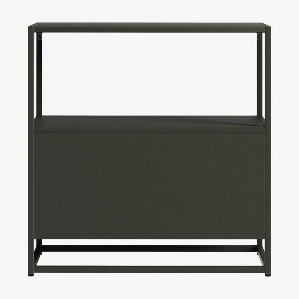 Armadio da Ufficio Hailuoto per Archivio 82 x 80 x 40 cm Acciaio Nero [en.casa]