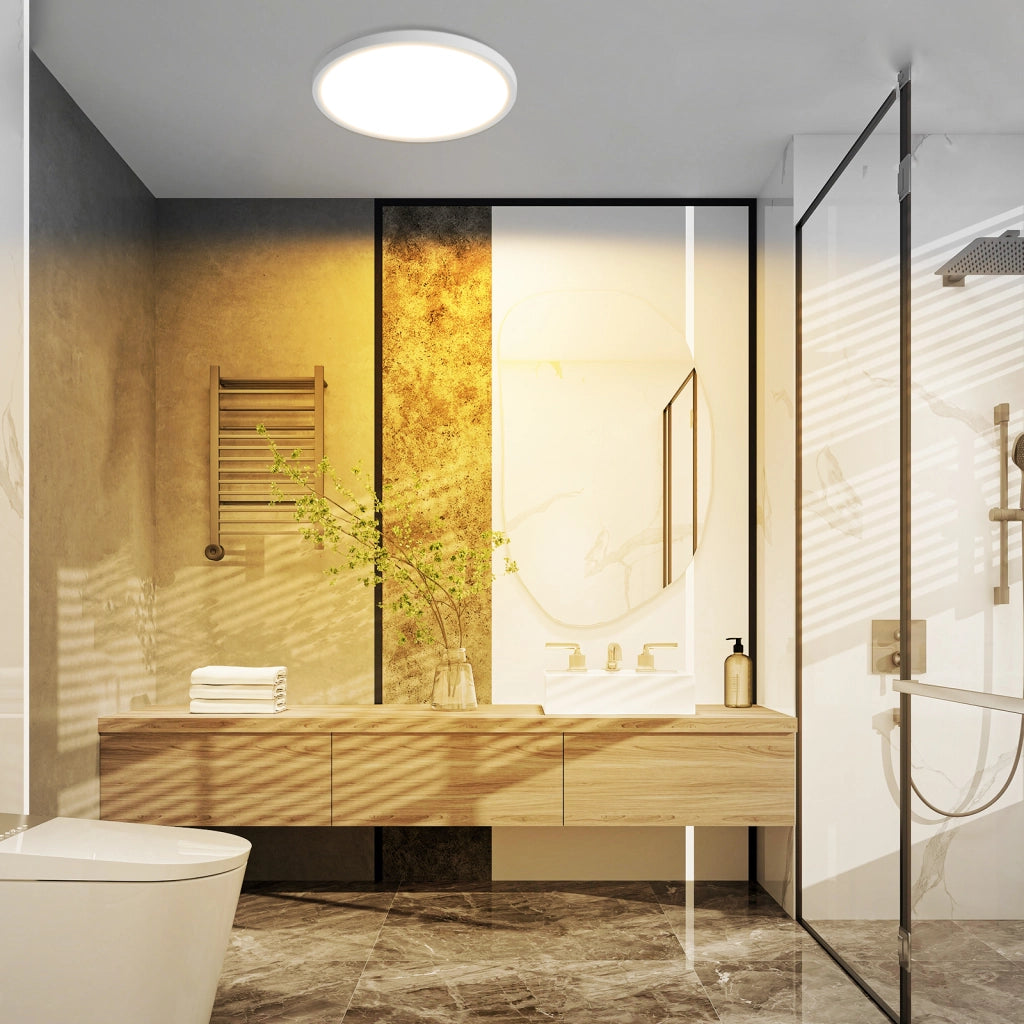 ZMH Lampada da soffitto plafoniera LED bianca minimalista 18cm 15W per camera letto cucina