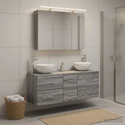 Set di mobili per il bagno 4 pz Sonoma grigio 3406740