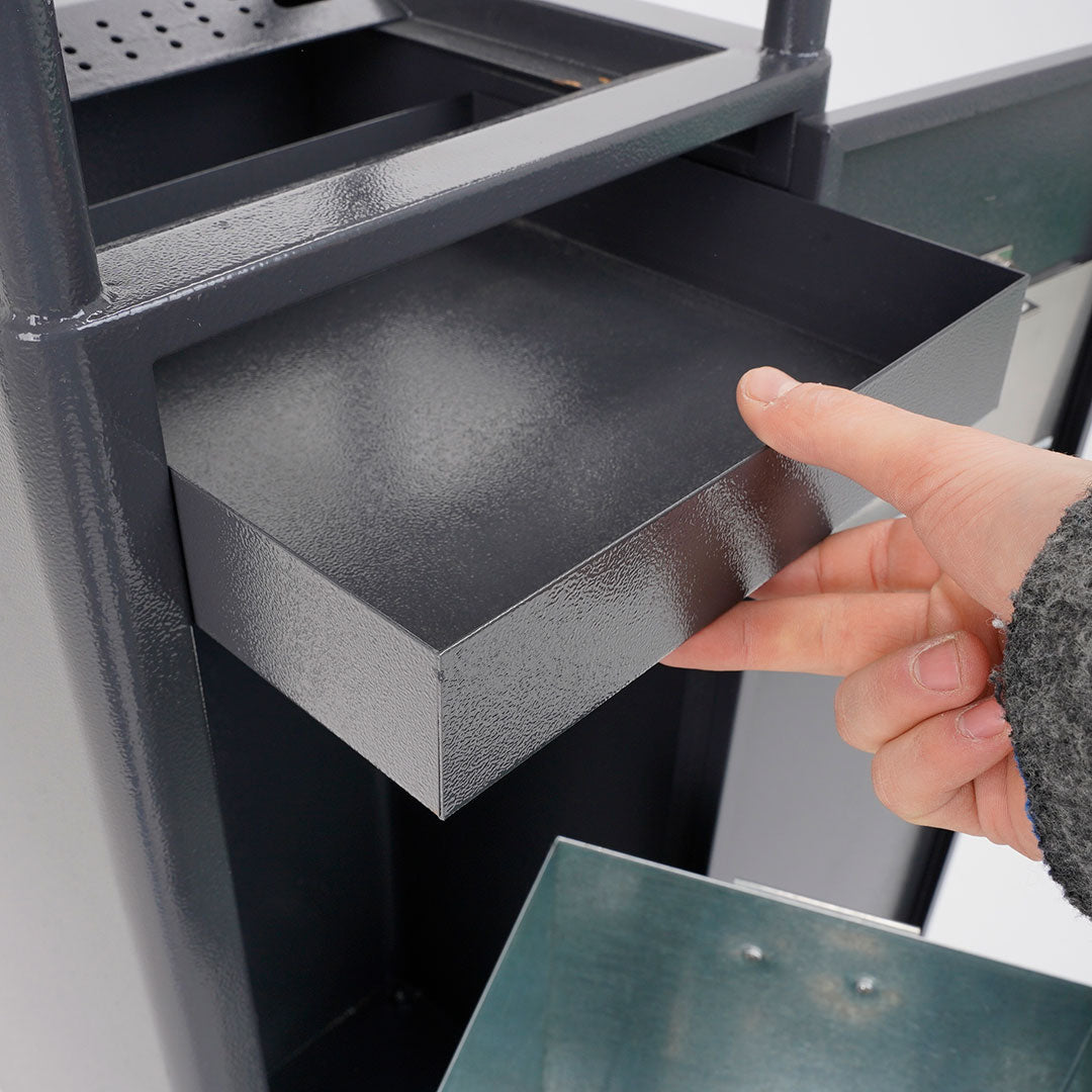 Cestino Gettacarte Posacenere 30x27x98 cm in Metallo Antracite